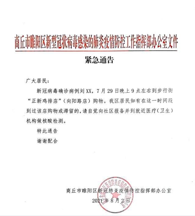 警方通报河南省商丘市睢阳区疫情最新情况(河南商丘睢阳区新闻)