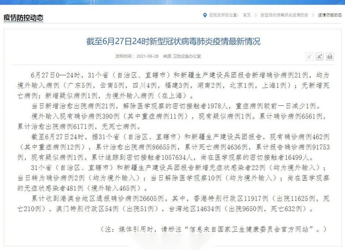 31个省份新增27例本土确诊涉22省市_31省份新增本土确诊21例