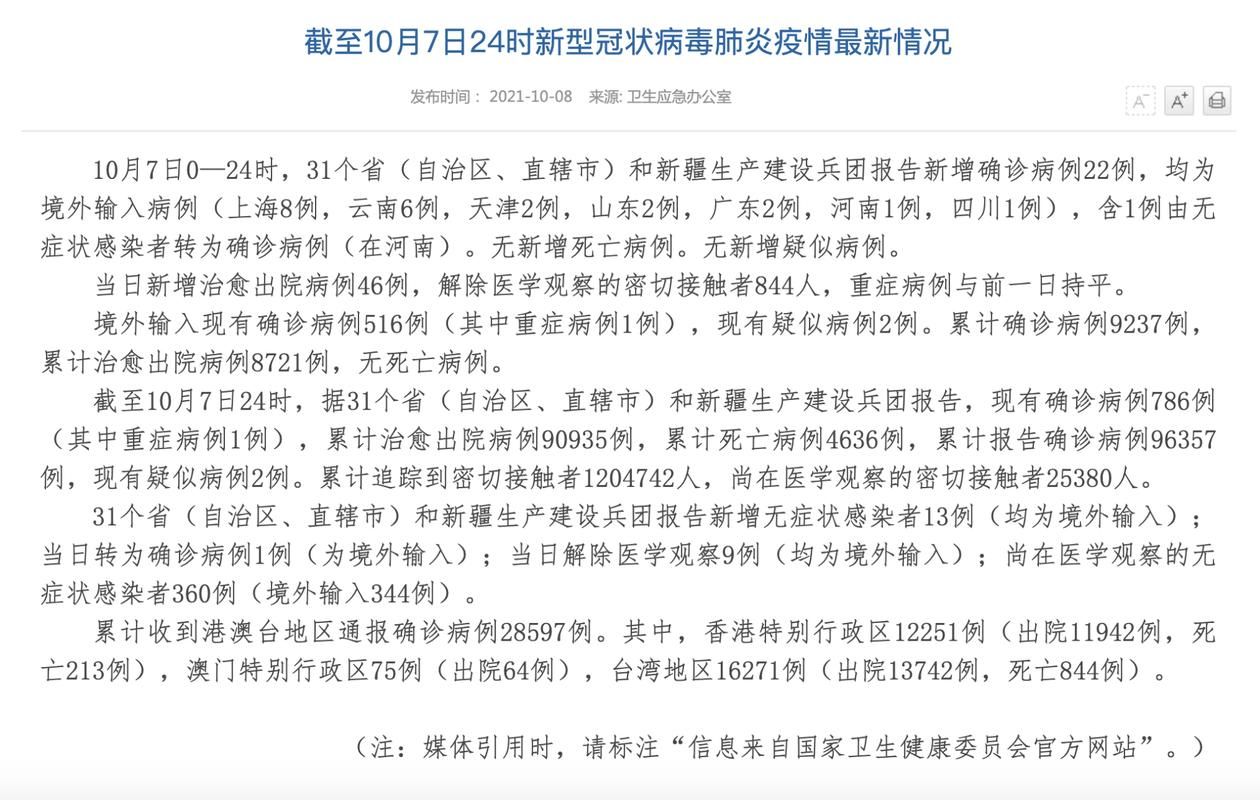 31省区市昨日新增22例境外输入_31省新增21例境外输入确诊